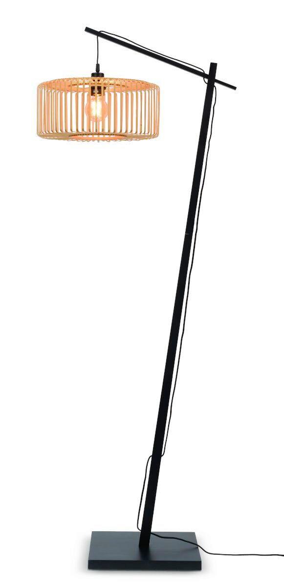 Stehleuchte Bromo/f/ad/b/4018/n - Schwarz/Naturfarben, Trend, Holz (176/40/68cm) - Good & Mojo