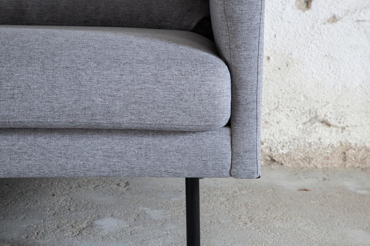 3-sitzer-sofa Zoom - Schwarz/Grau, Design, Textil/Metall (260/78/80cm) - Livetastic