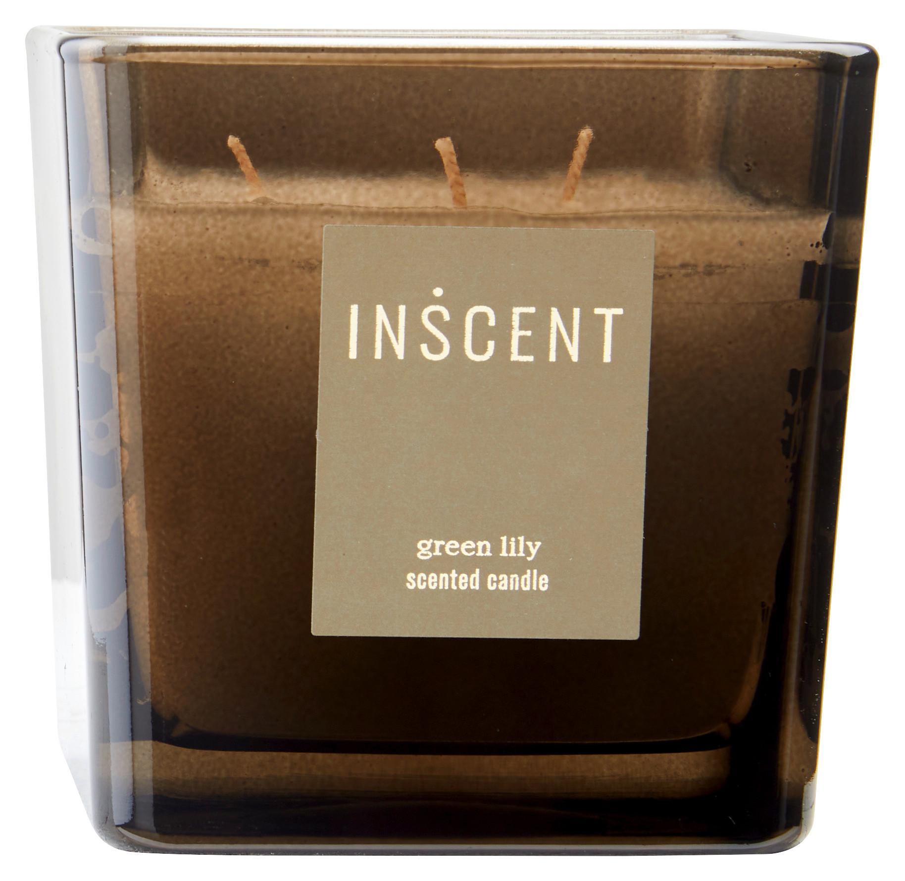 Svíčka Ve Skle Green Lily, 50 H. - bílá/čiré, Design, sklo (10/10/10cm) - Inscent