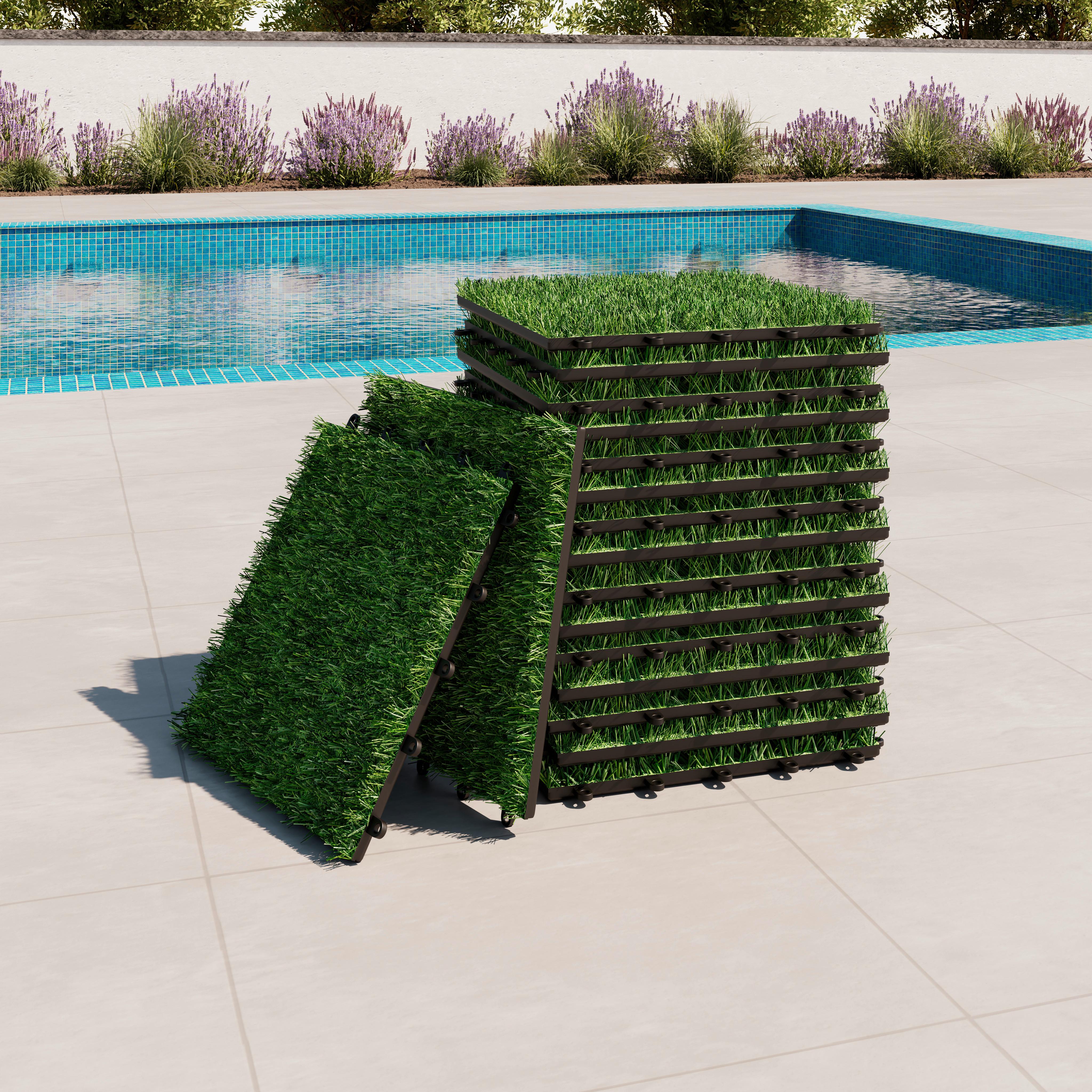 Terrassenfliese Gras 10er-Set Je ca. 30x30 cm