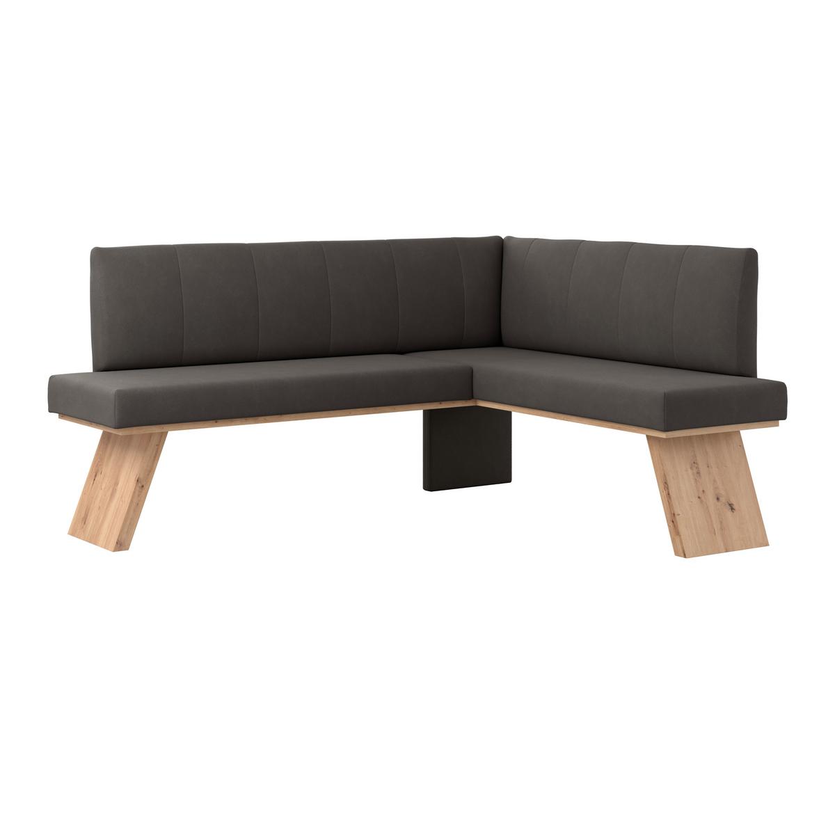 Eckbank Emma Ii Webstoff Anthrazit, B: 185 Cm - Eichefarben/Anthrazit, KONVENTIONELL, Holzwerkstoff/Textil (185/150cm)