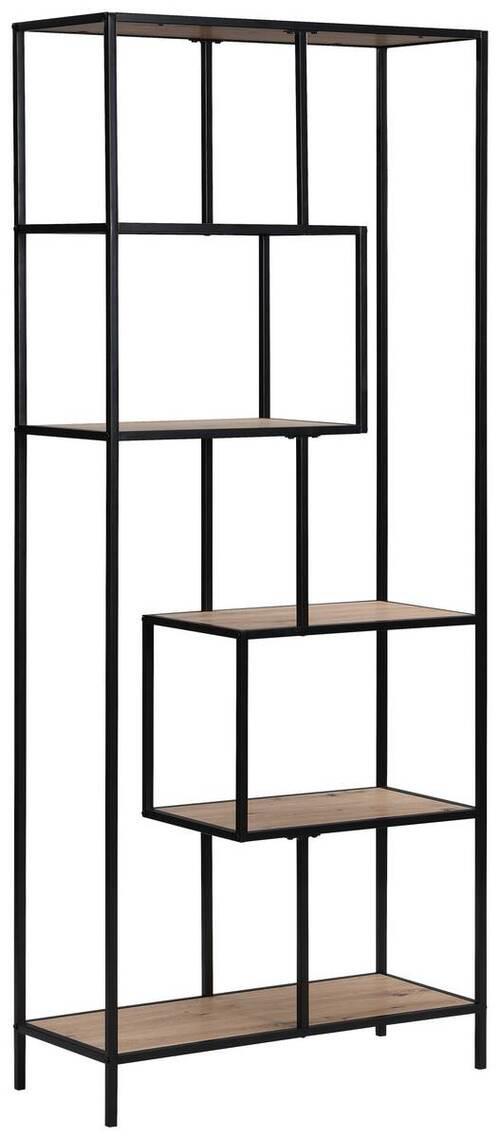 DELIACA STENA LILLI - čierna/farba duba, Modern, kov/kompozitné drevo (77/185/33cm)