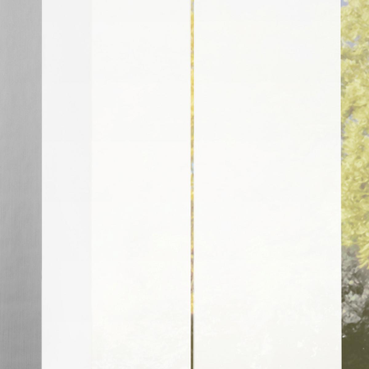 Flächenvorhang 4-tlg. Rom B: 60 Cm, Weiß Halbtransparent - Weiß, MODERN, Textil (60/245cm)