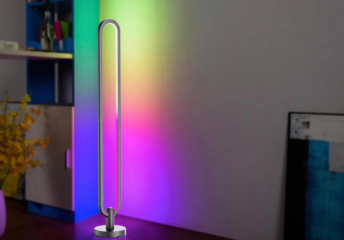 Stehleuchte Irma dimmbar Schwarz mit Farbwechsler - Schwarz, Design, Kunststoff (15,5/104,5cm) - Luca Bessoni