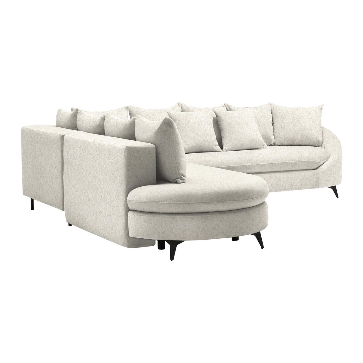 Rohová sedačka AXEL, levá, béžová tkanina - černá/béžová, Moderní, kov/textil (250/87/291cm) - Mömax