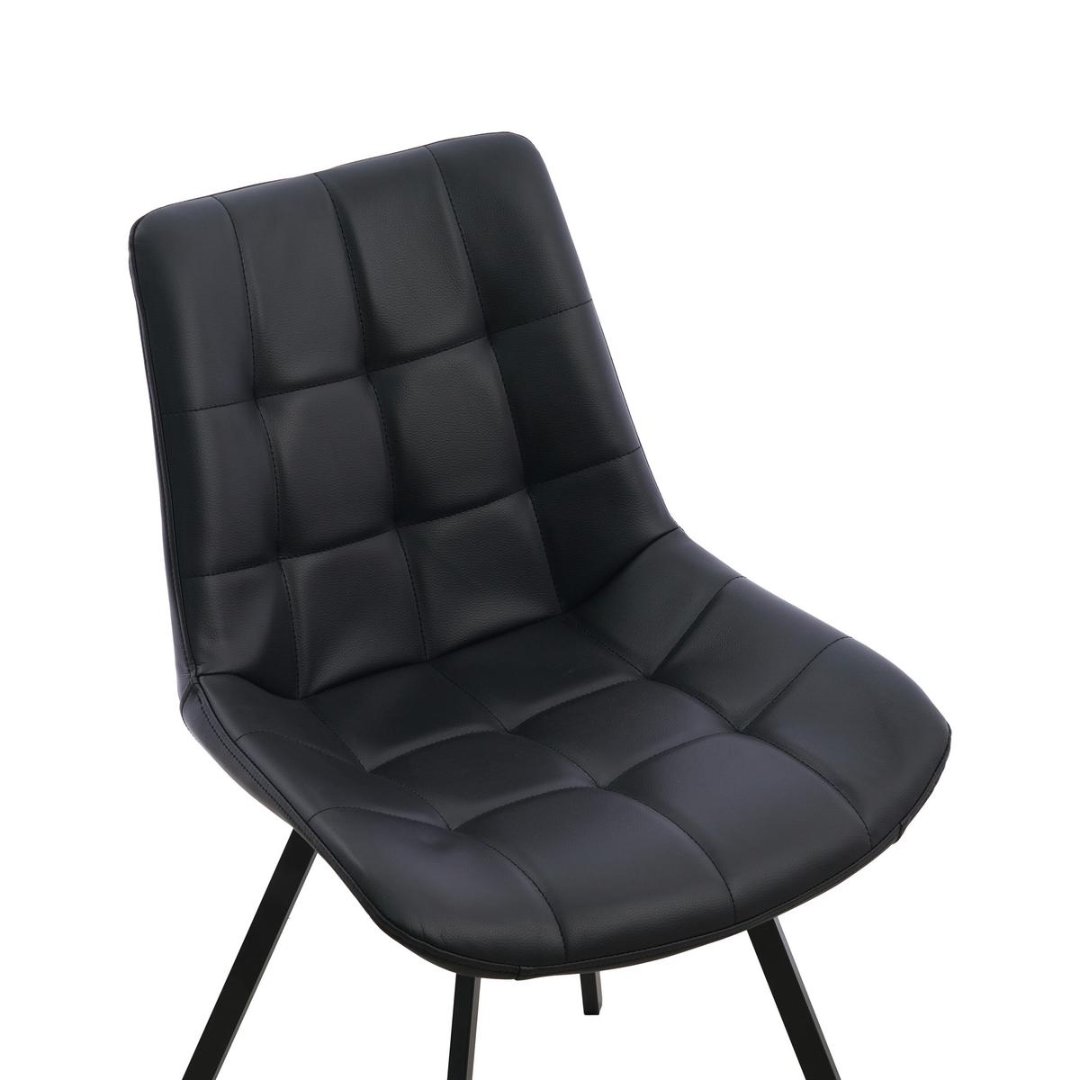 Stuhl Fritz Schwarz B: 54 cm - Schwarz, MODERN, Textil/Metall (54/86/62cm) - MID.YOU