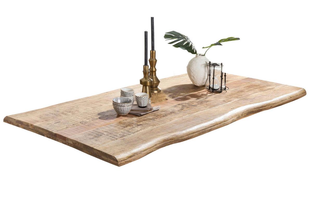 Esstisch Naturfarben /Silberfarben L: 200cm - Silberfarben/Naturfarben, MODERN, Holz/Metall (200/100/76cm) - MID.YOU
