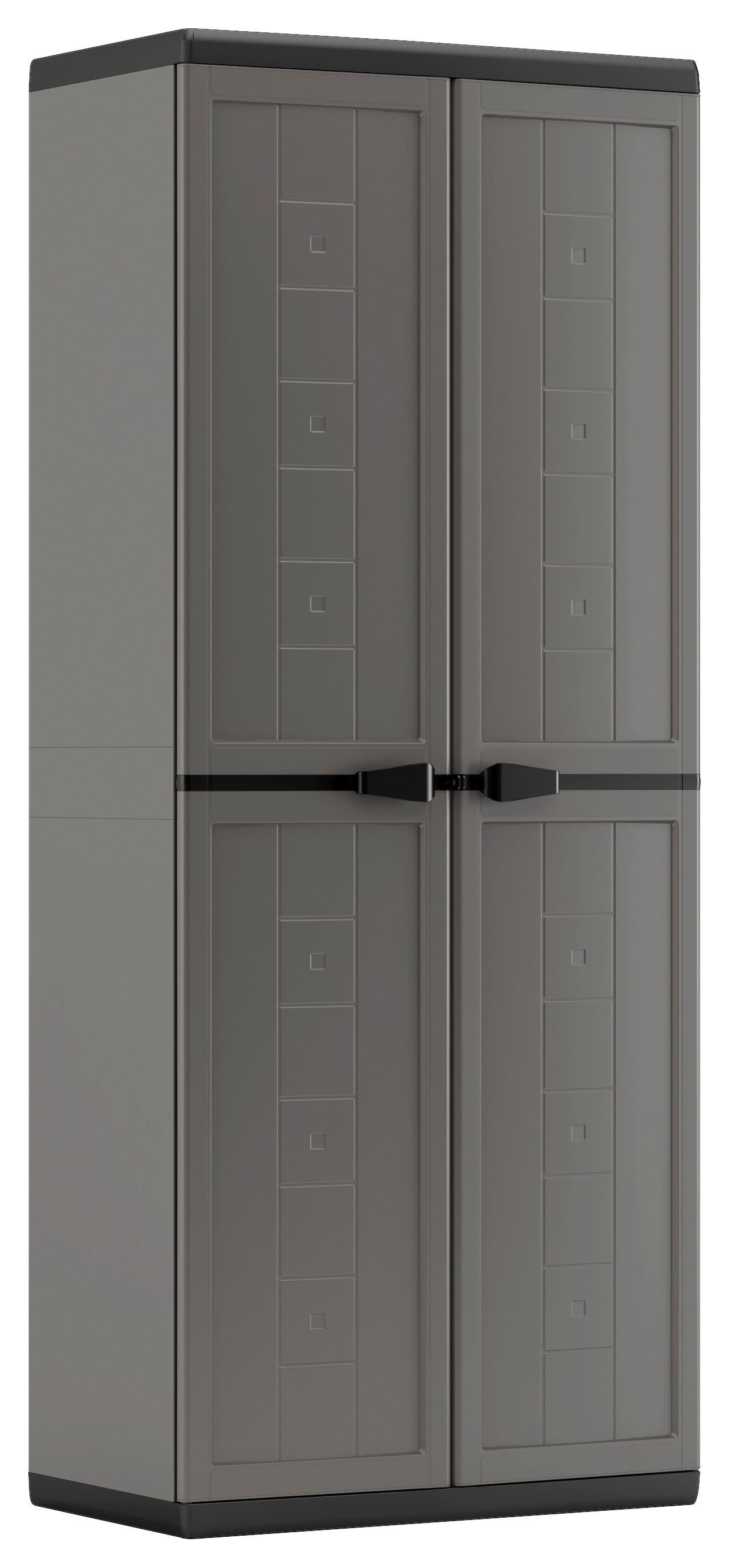Plastová skrinka DAN vysoká tmavosivá - čierna/sivá, Konventionell, plast (68/166/39cm) - Keter
