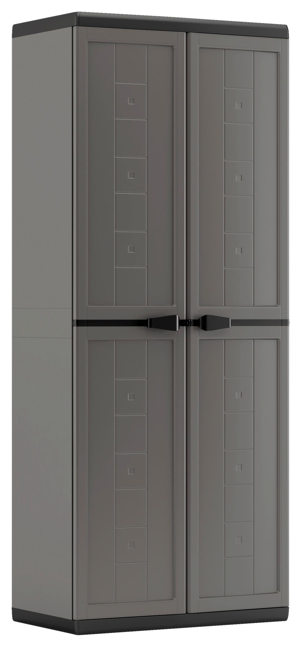 Plastová skrinka DAN vysoká tmavosivá - čierna/sivá, Konventionell, plast (68/166/39cm) - Keter