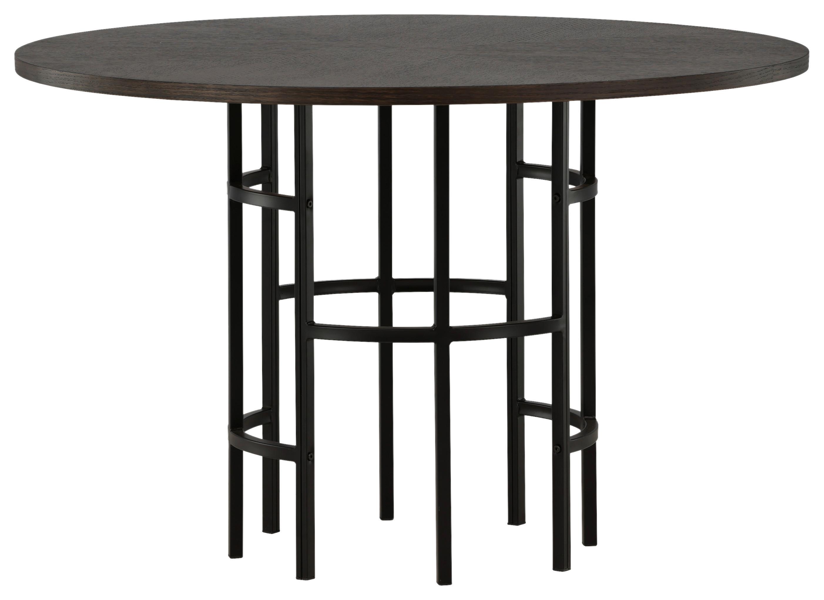 Esstisch Copenhagen - Schwarz/Braun, Design, Holz/Metall (115/115/74cm) - Livetastic