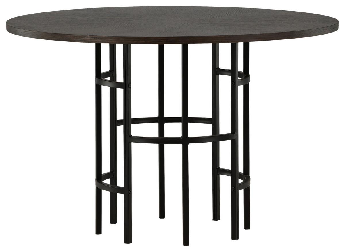 Esstisch Copenhagen - Schwarz/Braun, Design, Holz/Metall (115/115/74cm) - Livetastic