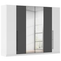 Kleiderschrank Safari mit Spiegel B: 271 cm - Weiß/Grau, KONVENTIONELL, Holzwerkstoff (271/229/54cm)