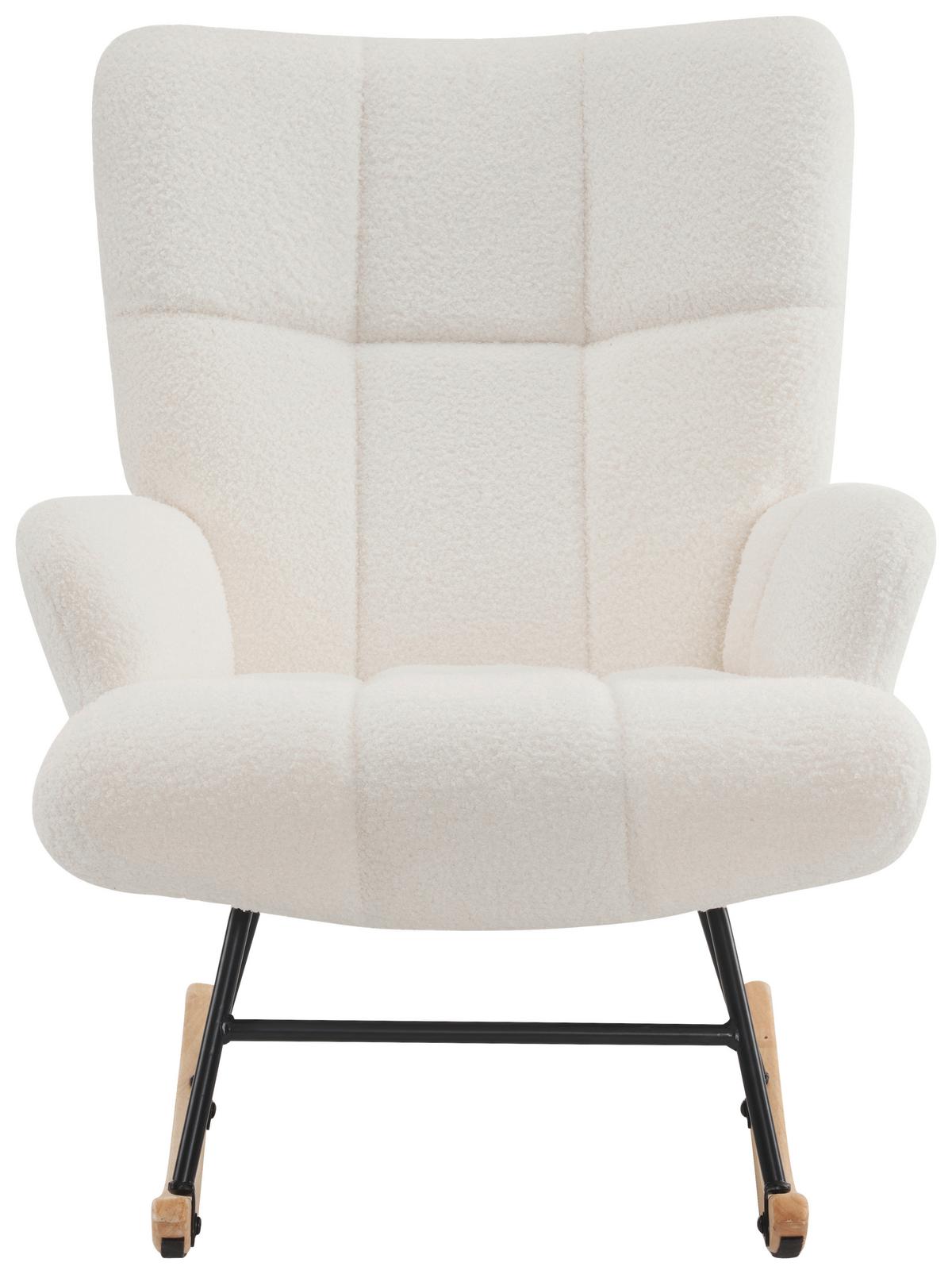 Schaukelstuhl Omar - Ecru/Beige, MODERN, Textil/Metall (67/85/85cm) - P & B