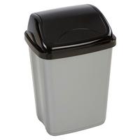 Billenőtetős Szemetes 10 Liter - fekete/szürke, műanyag (20,4/37,5/25,5cm) - Best Price