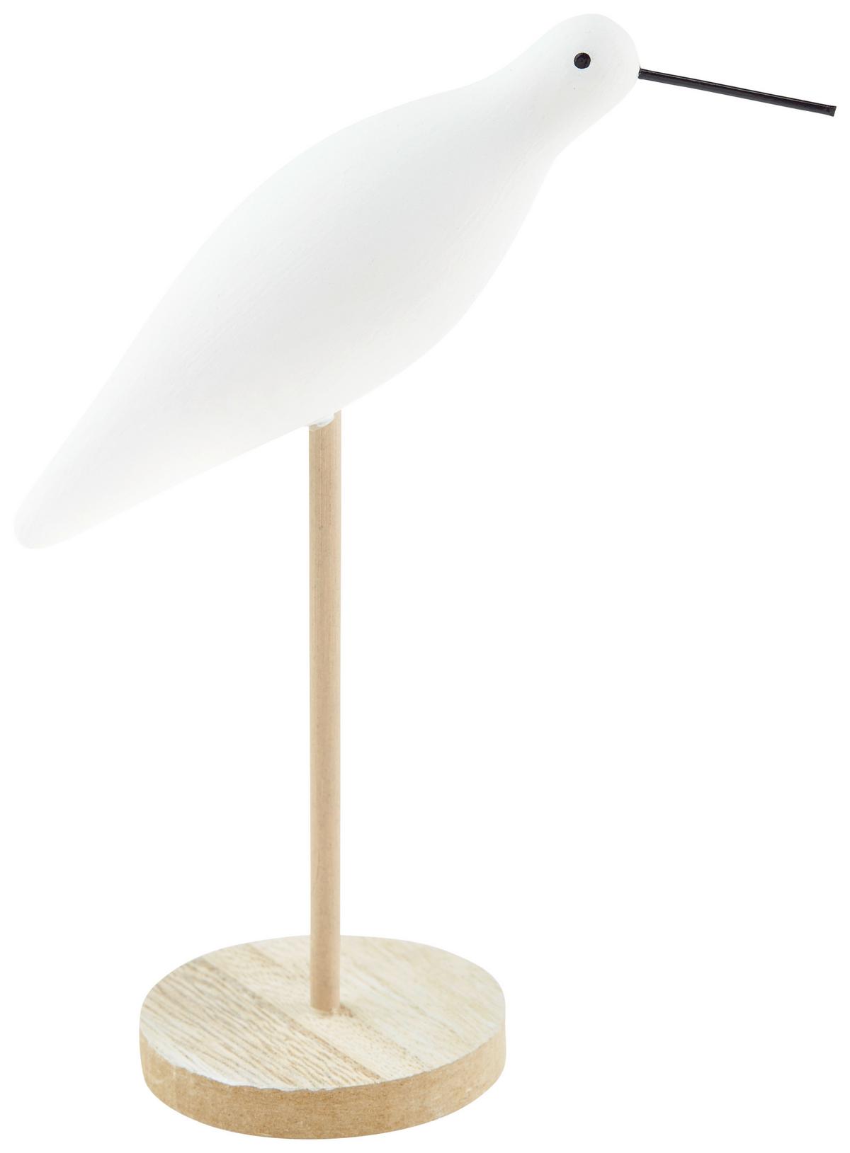 Dekovogel H: Ca. 17cm, Sigga - Naturfarben/Weiß, MODERN, Holz (12/6/17cm)
