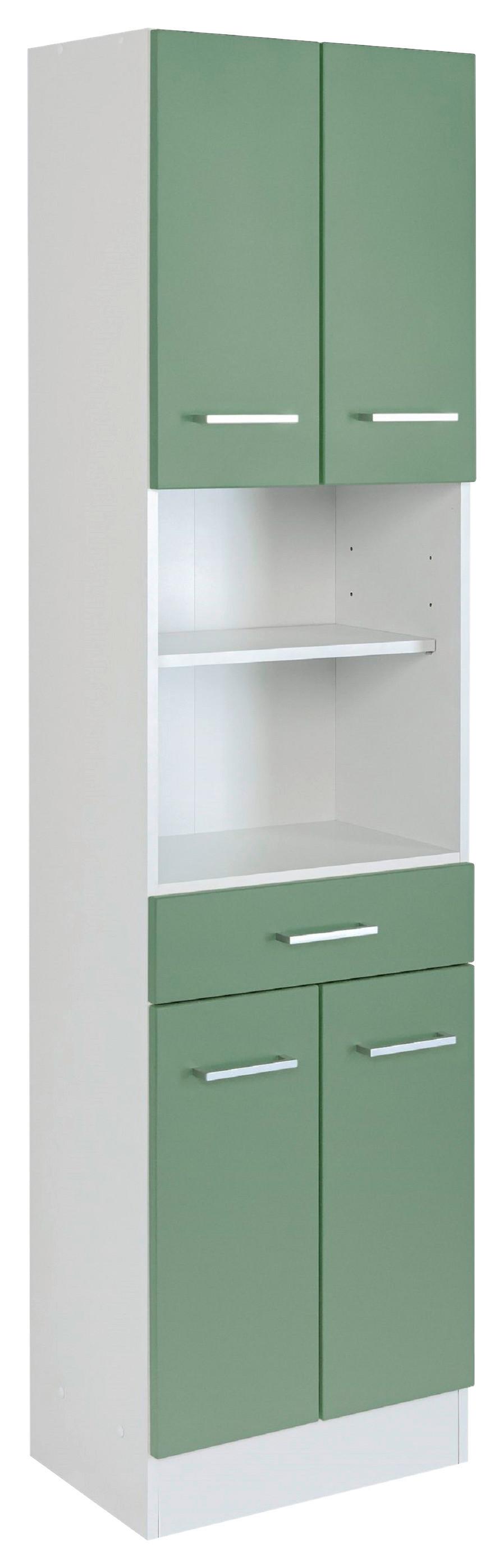 Badezimmer Hochschrank Riga 50x190 cm Grün/Weiß - Weiß/Grün, MODERN, Holzwerkstoff (50/190/35cm) - Held