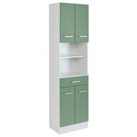 Badezimmer Hochschrank Riga 50x190 Cm Grün/weiß - Weiß/Grün, MODERN, Holzwerkstoff (50/190/35cm) - Held