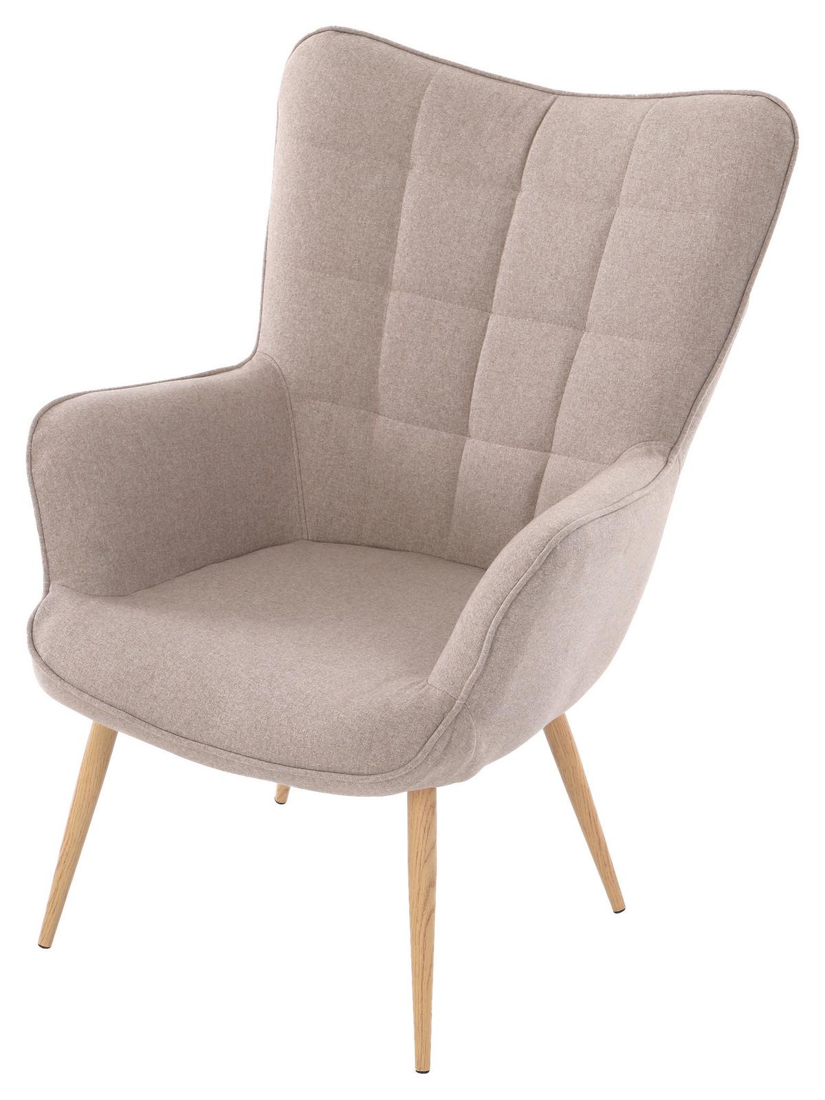 Polstersessel Mir Armlehnen Uta Beige/eichefarben - Sandfarben/Eichefarben, MODERN, Holzwerkstoff/Textil (72/97/80cm) - MID.YOU