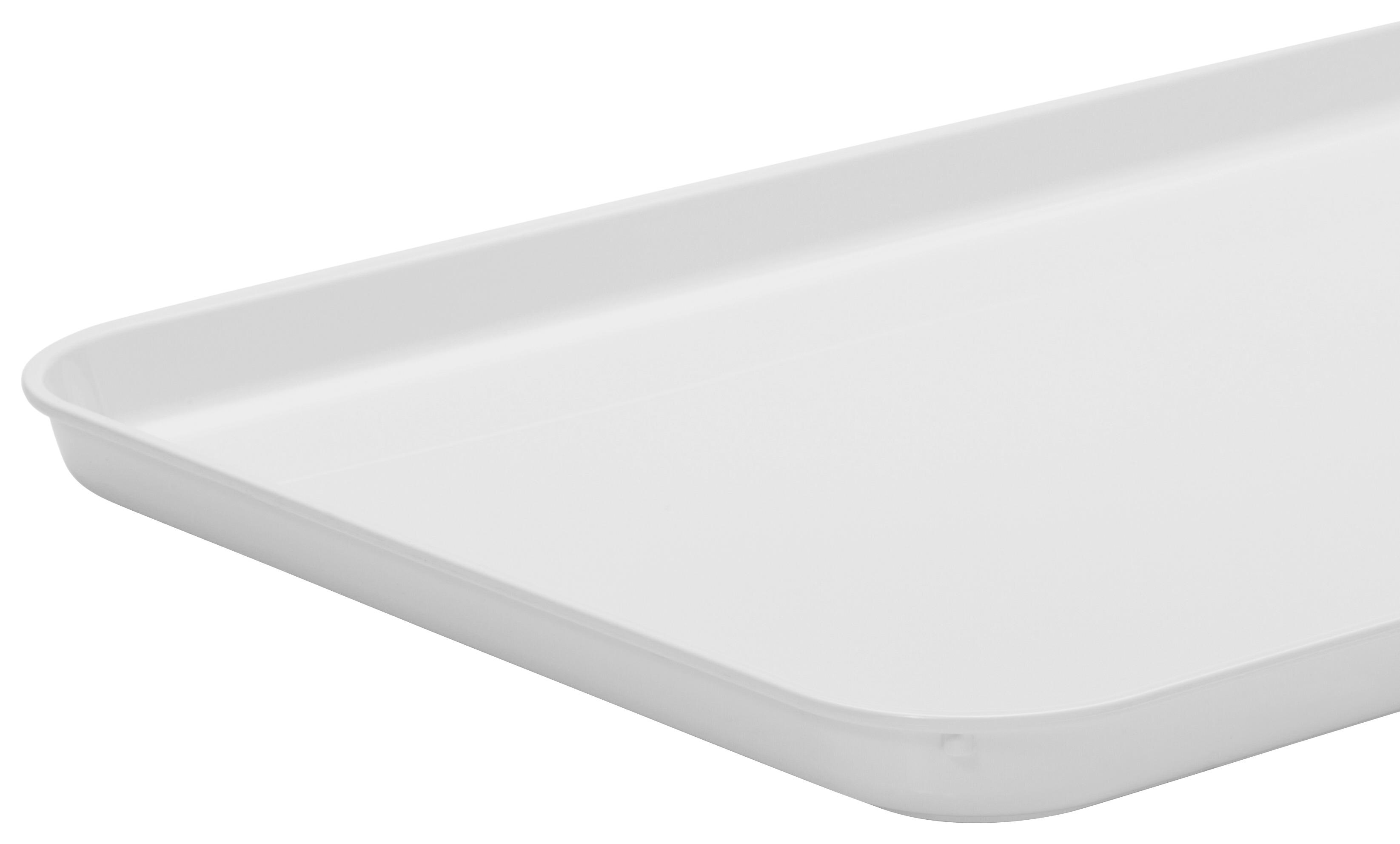 Tablett aus Kunststoff Britta 41x30 cm, Weiß - Weiß, KONVENTIONELL, Kunststoff (41/30/2cm)