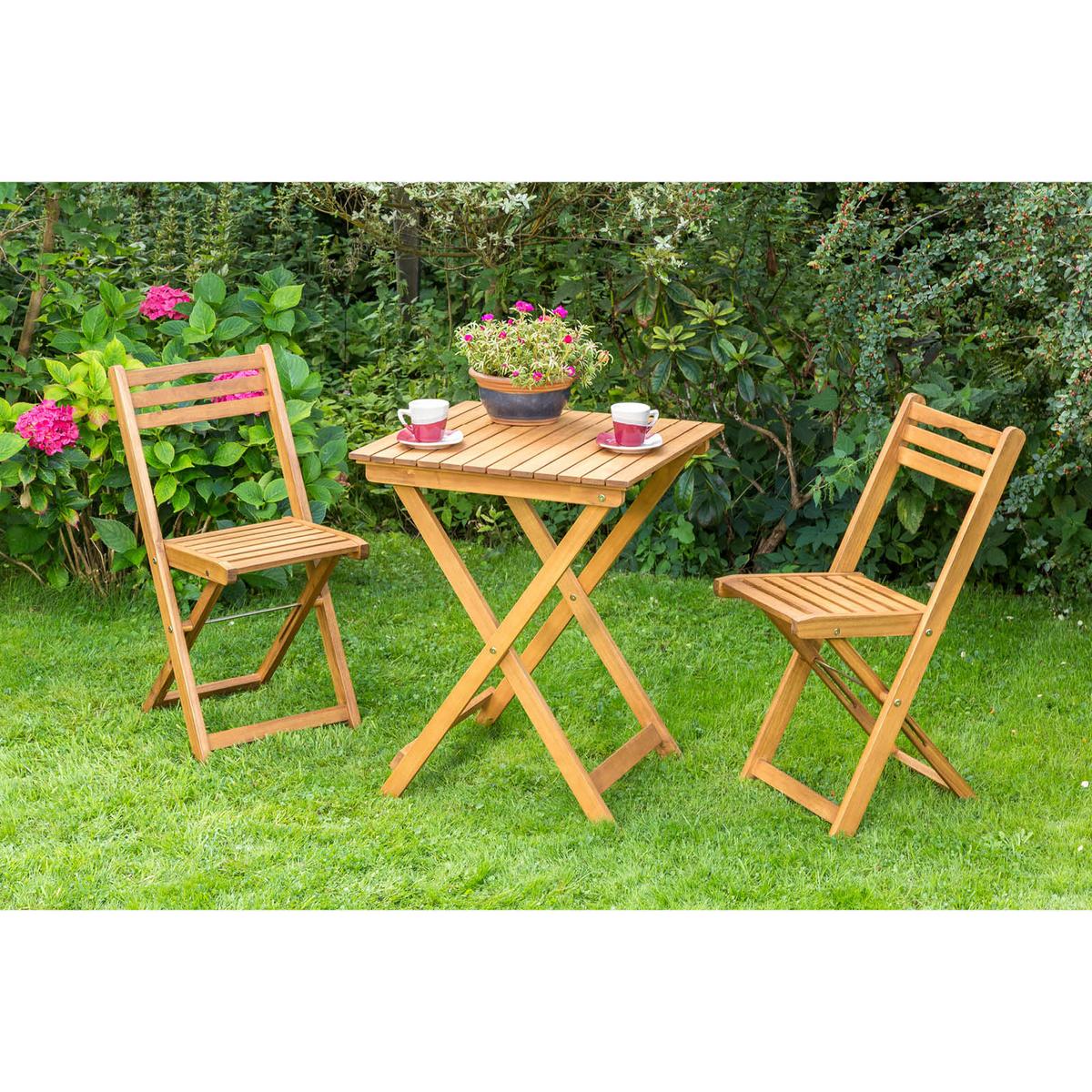 Kleiner klappbarer Gartentisch aus massivem Akazienholz