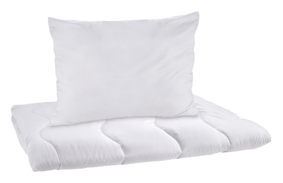 Souprava přikrývky a polštáře Sabine, 70/90 140/200cm - bílá, textil (70/140/90/200cm) - Based