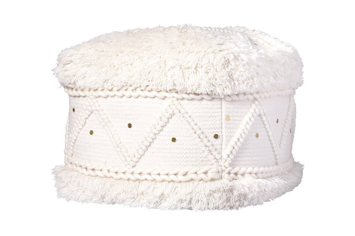 Pouf Bohist Baumwolle Creme DxH: 50x45 cm - Creme, Trend, Textil (50/45/50cm) - Kayoom