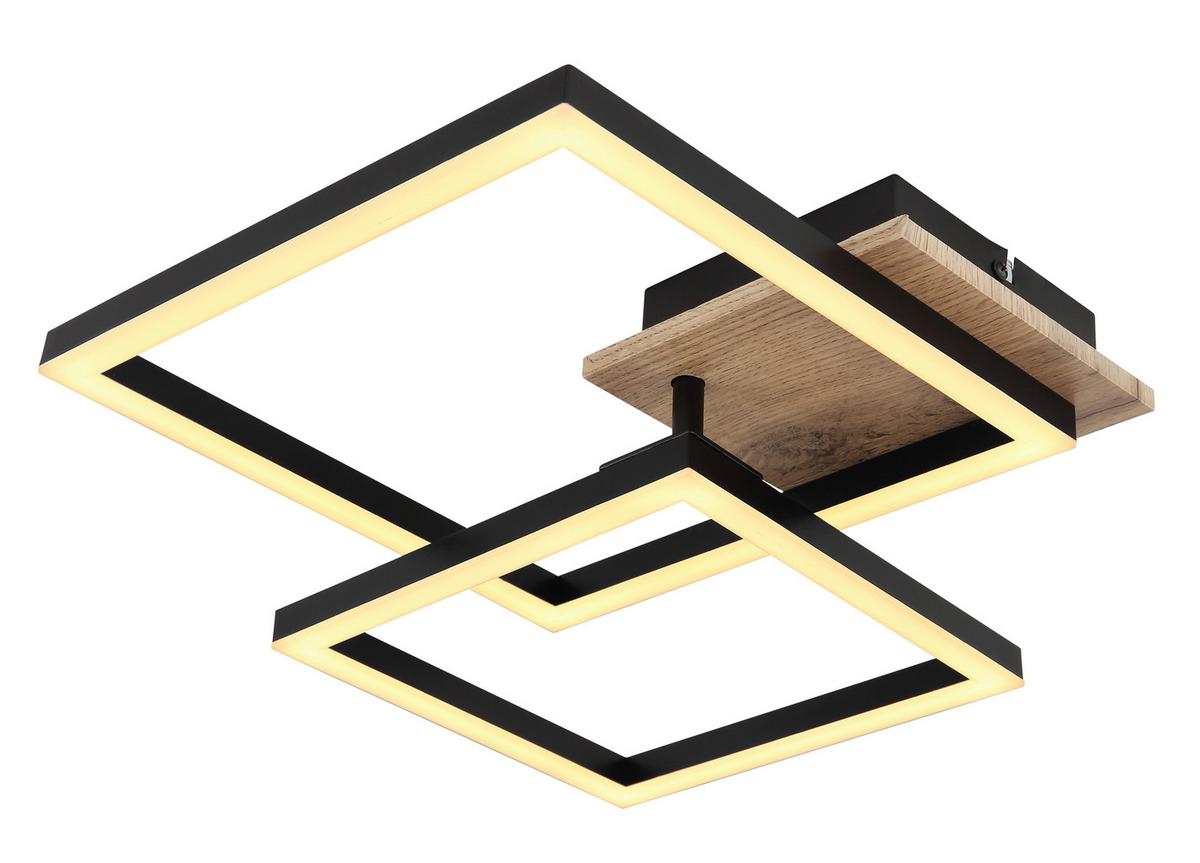 LED-Deckenleuchte 67284-18 Bossy - Dunkelbraun/Schwarz, Natur, Holzwerkstoff/Kunststoff (53/38/9cm) - Globo