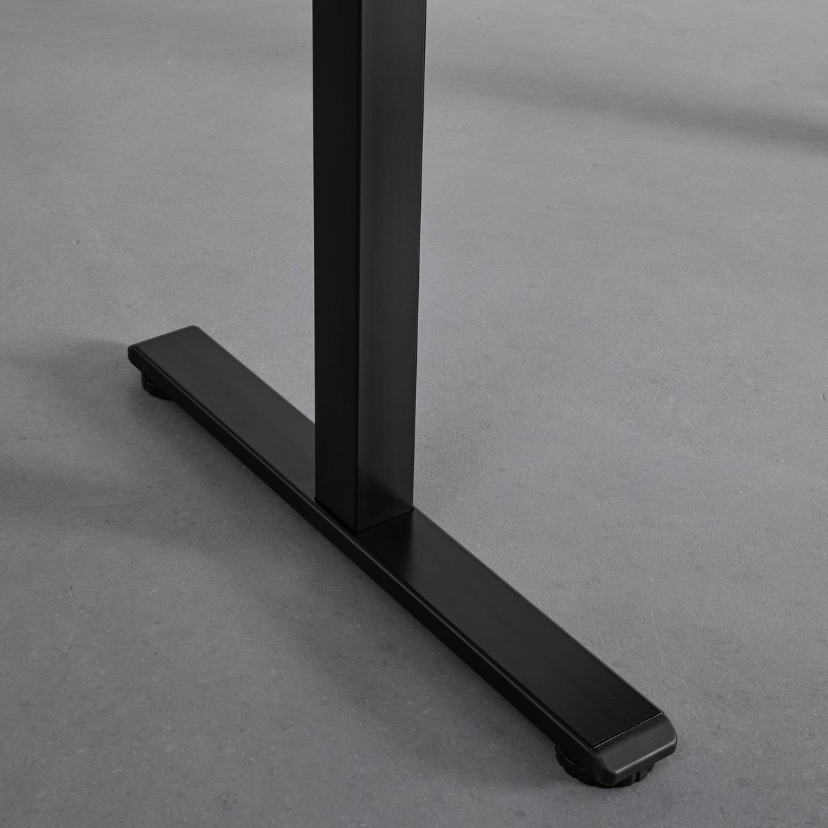 Výškově nastavitelný psací stůl Romina 120x59 cm - černá, Moderní, kov/dřevo (120/59/73,1-123,1cm) - Bessagi Home