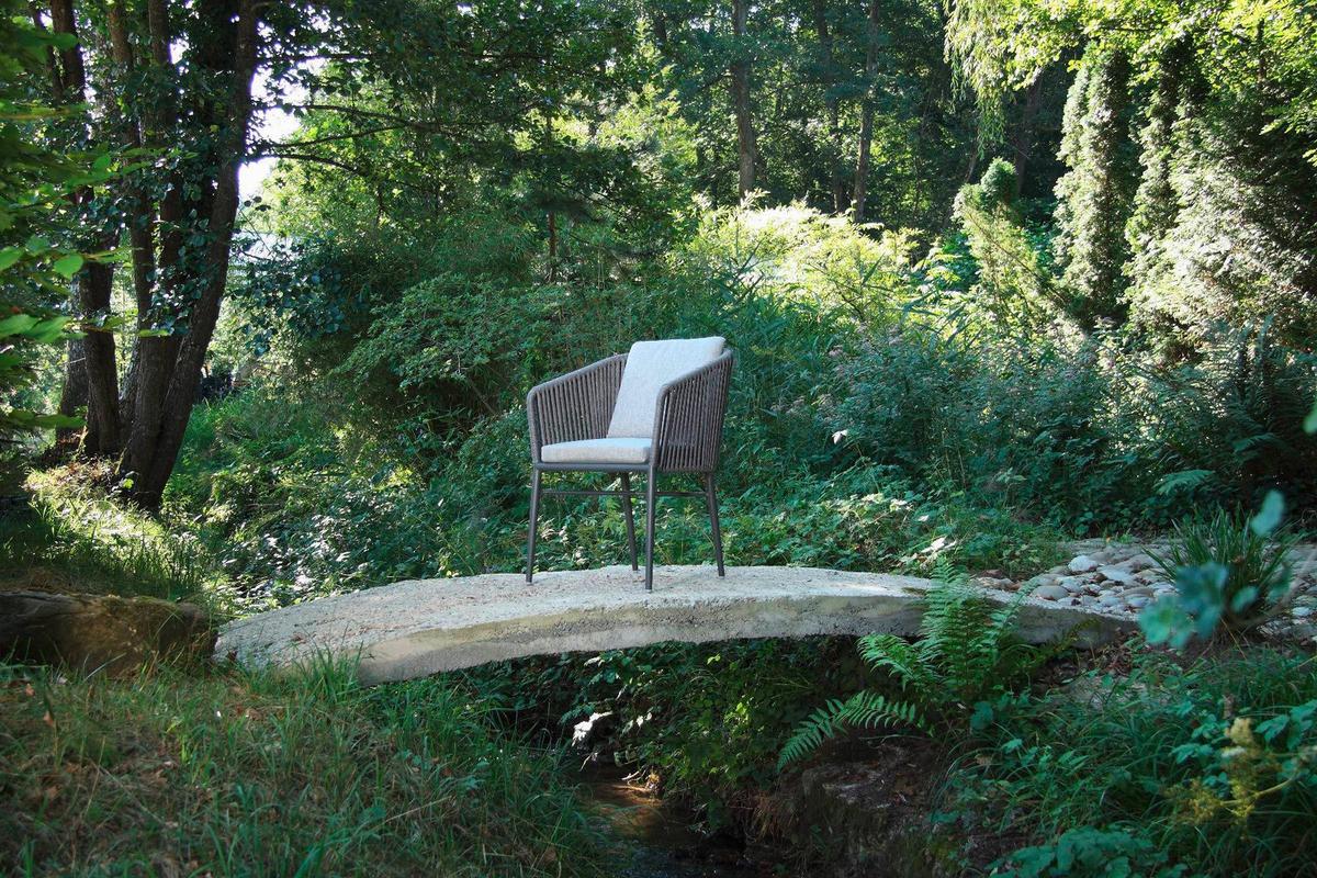 Gartengarnitu 5-Tlg. Atacama Holz/Kunststoff/Metall - Grau/Akaziefarben, Basics, Holz/Kunststoff (180/90/76cm) - Gardenson