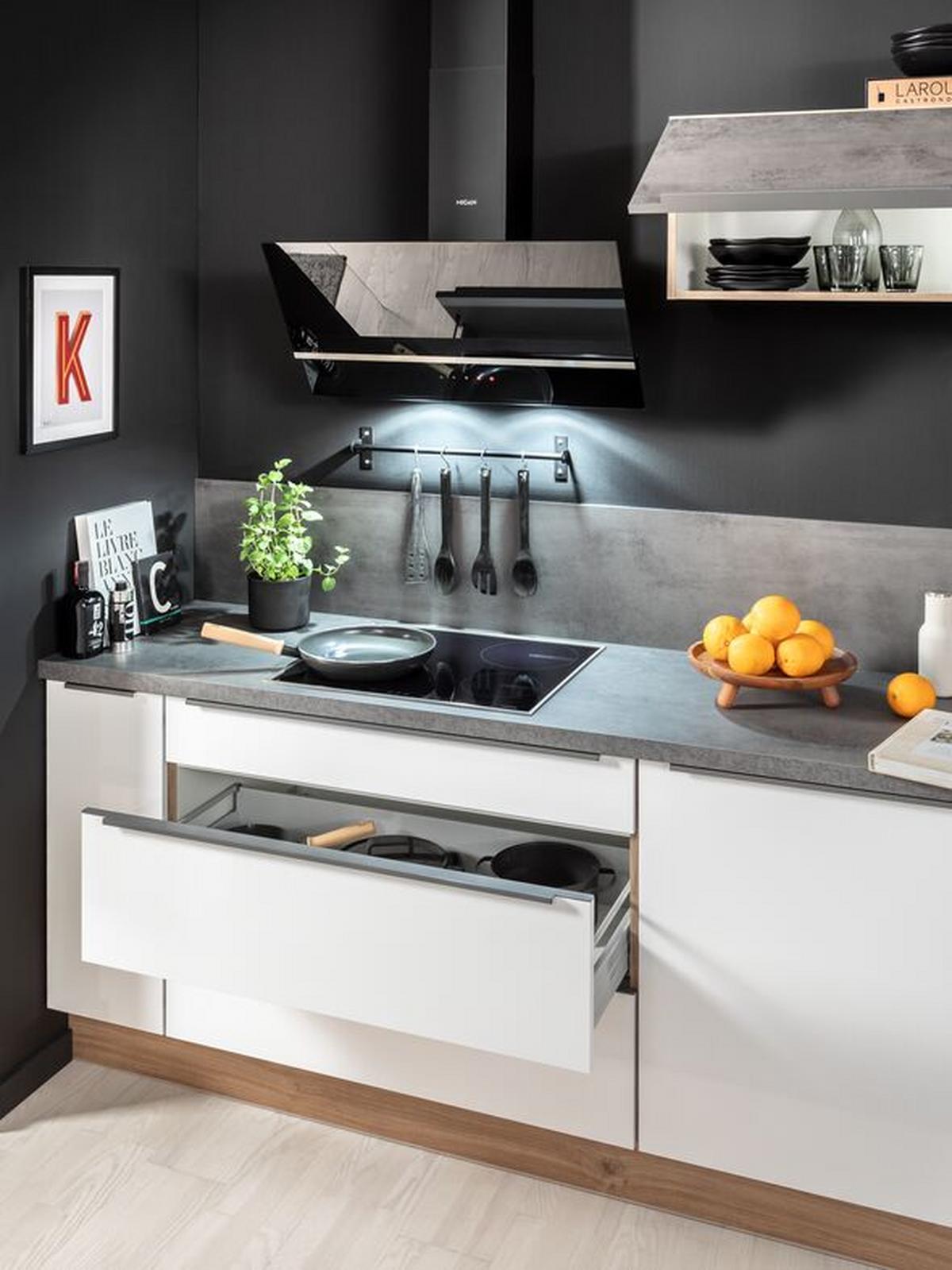 Einbauküche Ip3050 Frei Planbar Modernes Design - Eichefarben/Anthrazit, MODERN, Holzwerkstoff - Impuls