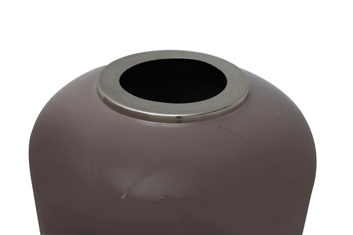 Bodenvase Art Deco Silberfarben, D: 30 Cm - Silberfarben, Trend, Metall (30/91cm) - Kayoom