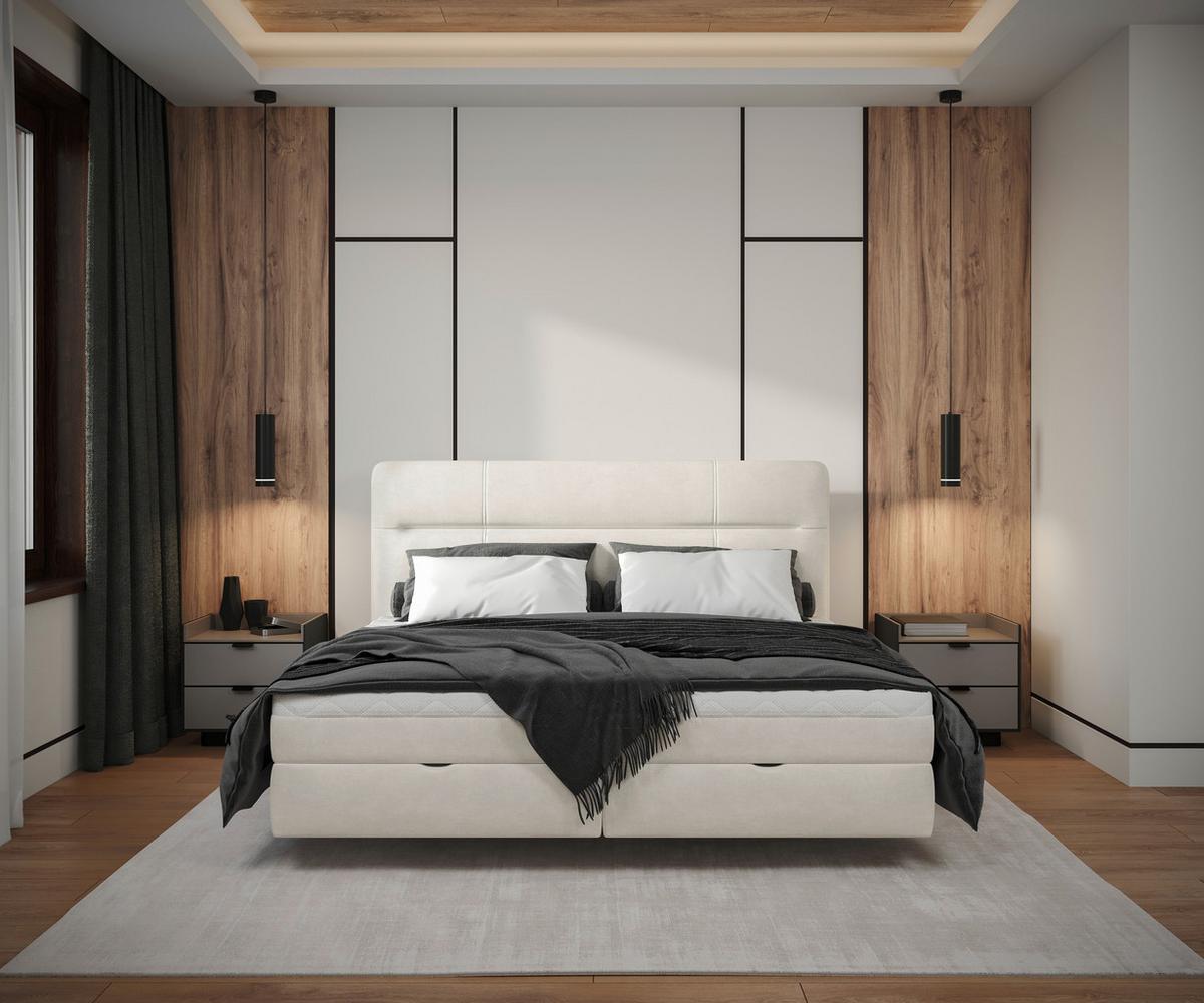 Boxbett Adriano 180x200 Cm Creme - Creme, MODERN, Holz/Holzwerkstoff (180/200cm) - MID.YOU