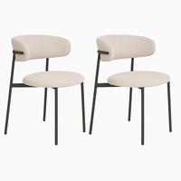 Stuhl-Set Mira Sandfarben B: 55 cm - Sandfarben/Schwarz, MODERN, Textil/Metall (55/79,5/59cm) - MID.YOU