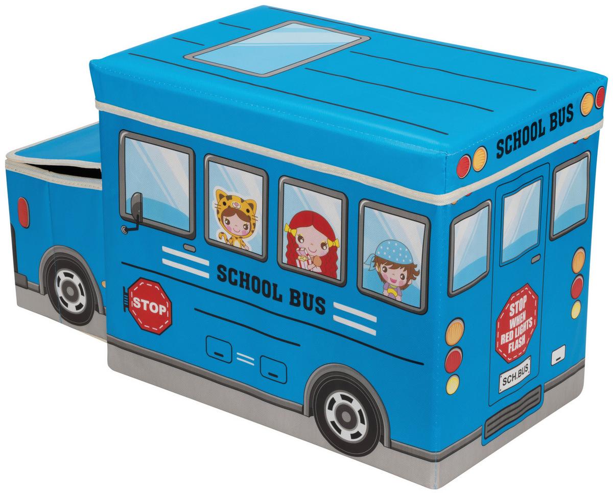 Aufbewahrungsbox David - Blau, KONVENTIONELL, Karton/Textil (55/25/32cm) - BUNINO