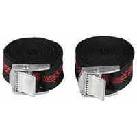 Spanngurt L: 2,5 m 2er-Set - Rot/Schwarz, KONVENTIONELL, Kunststoff/Metall (2,5/250cm)