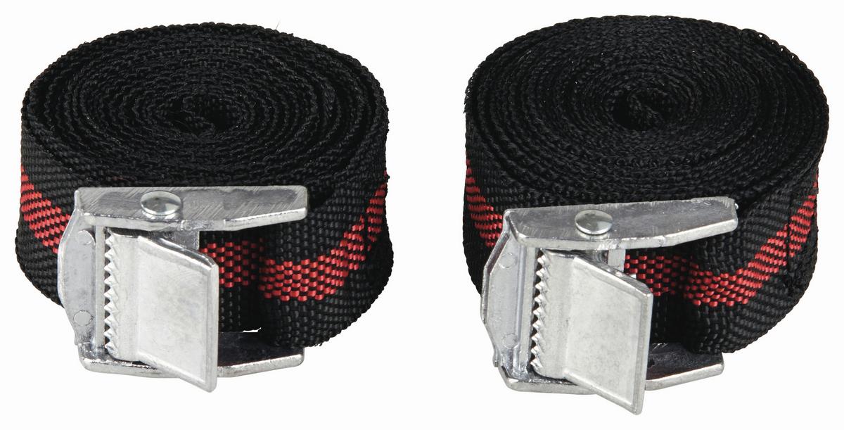 Spanngurt L: 2,5 m 2er-Set - Rot/Schwarz, KONVENTIONELL, Kunststoff/Metall (2,5/250cm)