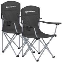 Campingsessel 2-tlg. Set, Inkl. Tragetasche, B: 86 Cm - Silberfarben/Schwarz, Basics, Textil/Metall (86/97/54cm) - Modante