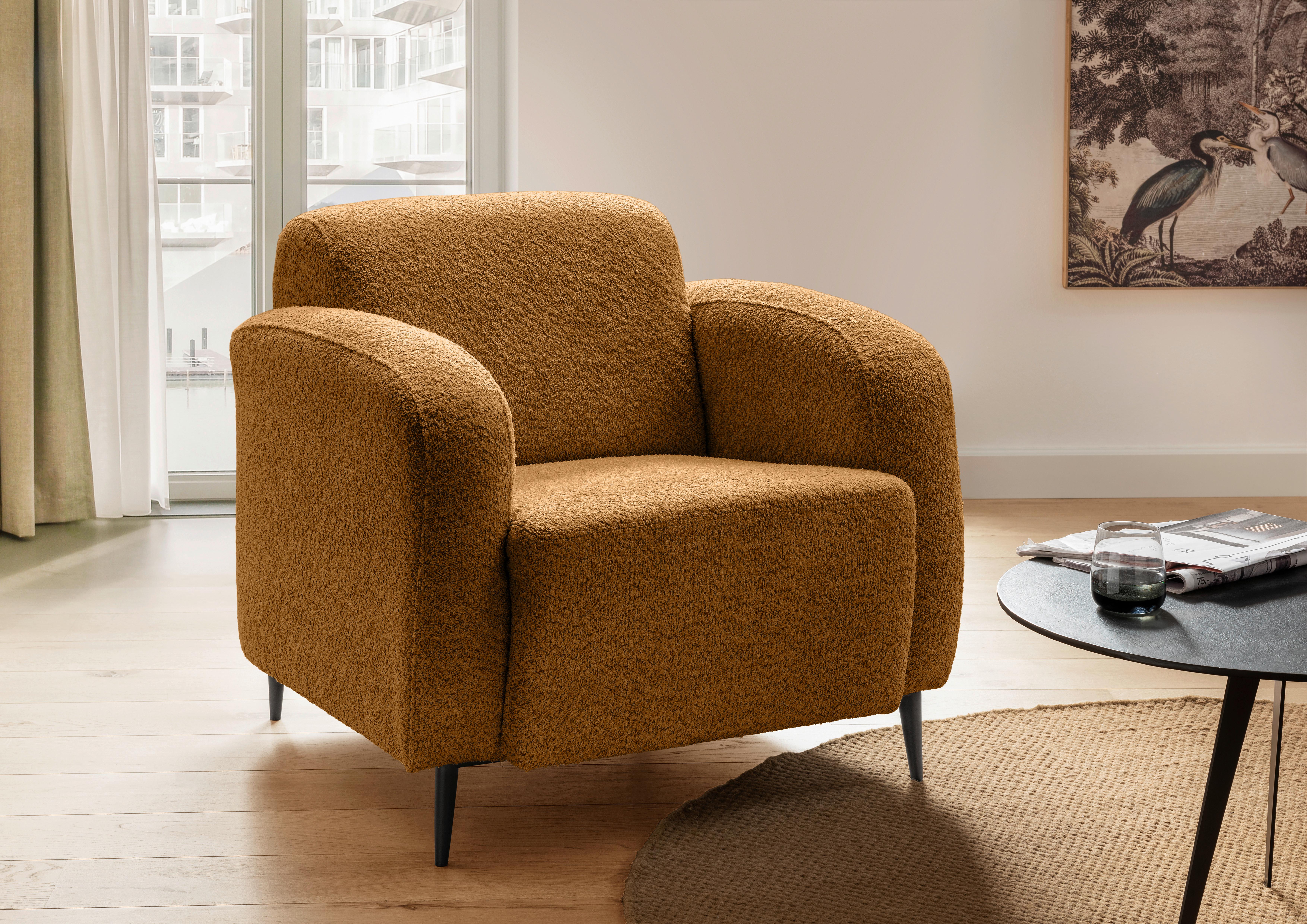 Sessel Marone Goldfarben B: 85cm - Goldfarben/Schwarz, MODERN, Textil (85/76/90cm) - Livetastic