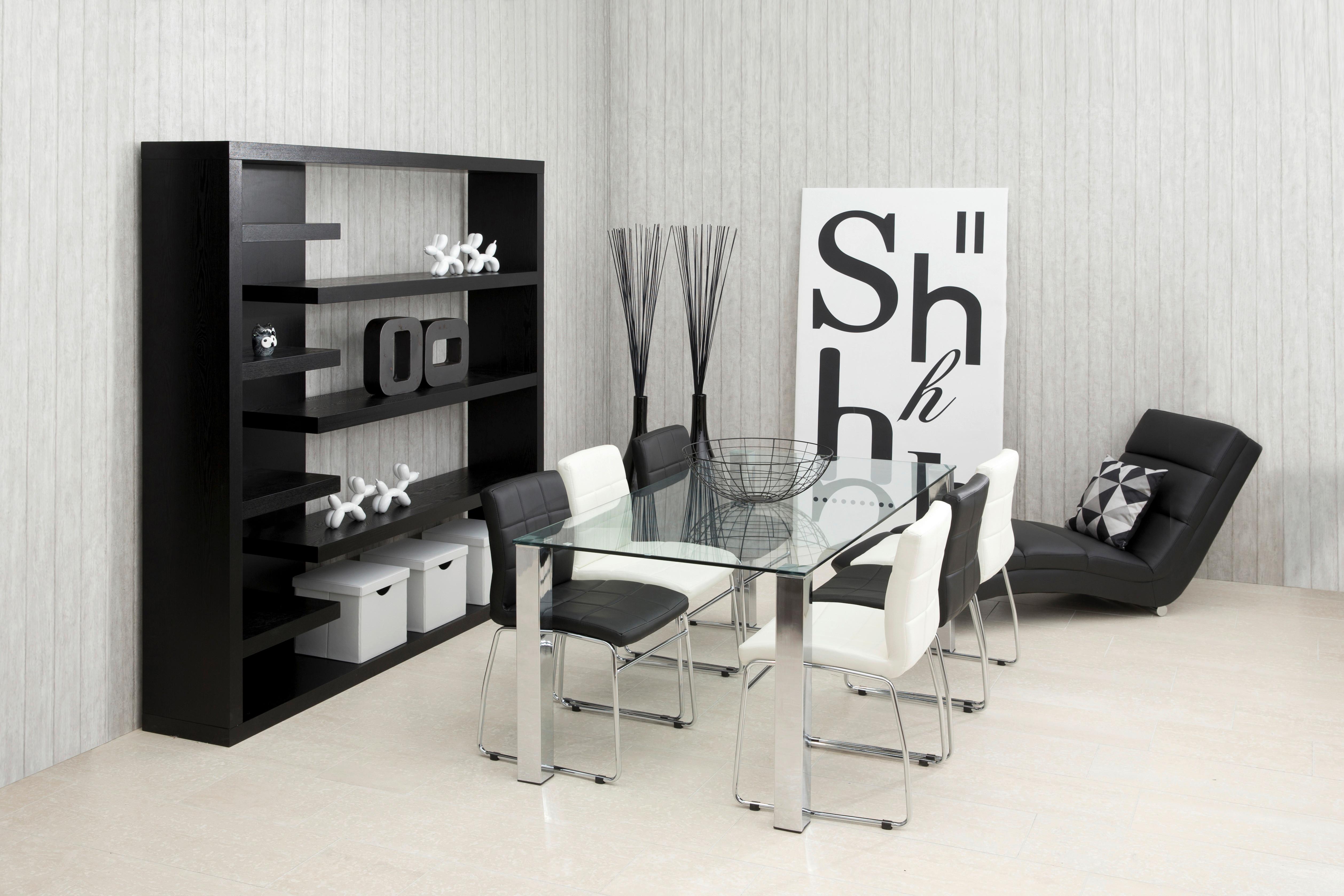 Esstisch Kante 180x90x75 cm Chromfarben - Chromfarben, KONVENTIONELL, Glas/Metall (180/75/90cm) - MID.YOU