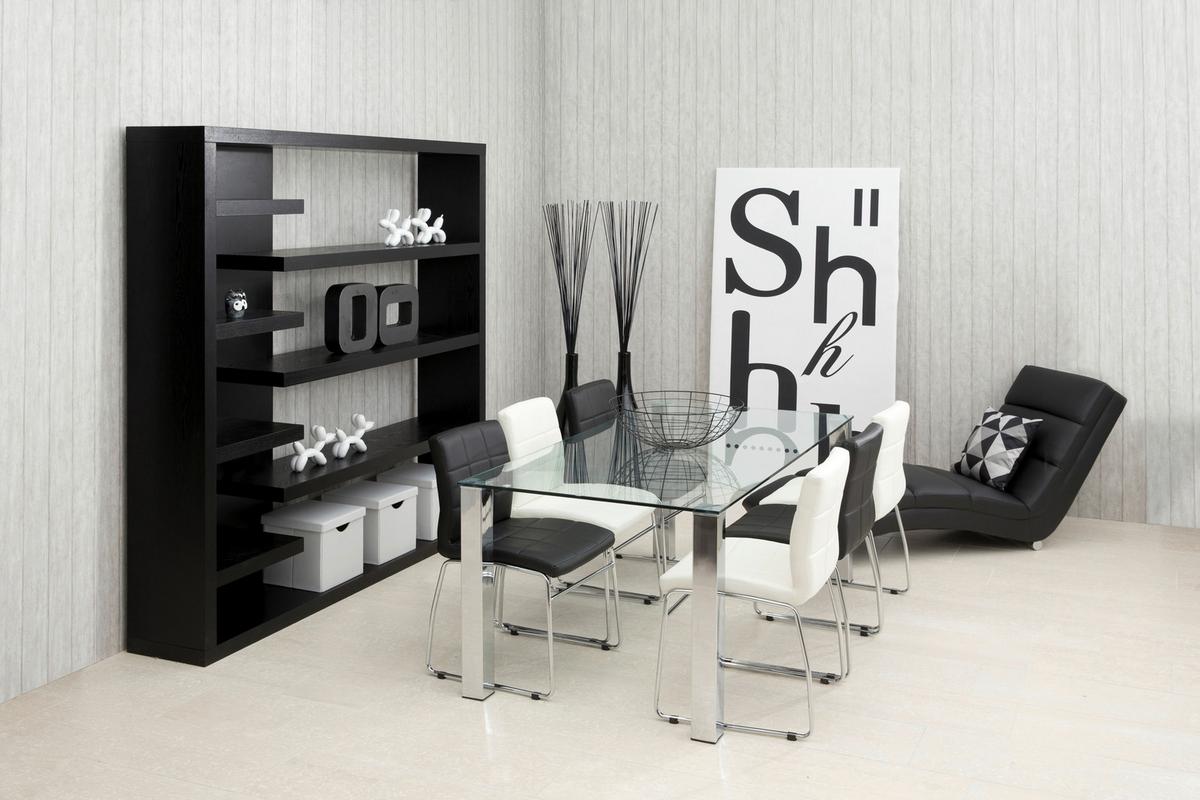 Esstisch Kante 180x90x75 Cm Chromfarben - Chromfarben, KONVENTIONELL, Glas/Metall (180/75/90cm) - MID.YOU