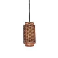 Hängeleuchte Bhutan/h/1835/bn - Schwarz/Naturfarben, Trend, Holz (18/35cm) - Good & Mojo