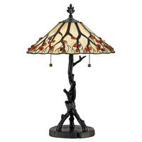 Asztali Lámpa Qz-Whispering-Tl-Vb - sötétbarna/többszínű, Konventionell, üveg/fém (62,9/43,2cm) - Elstead Lighting