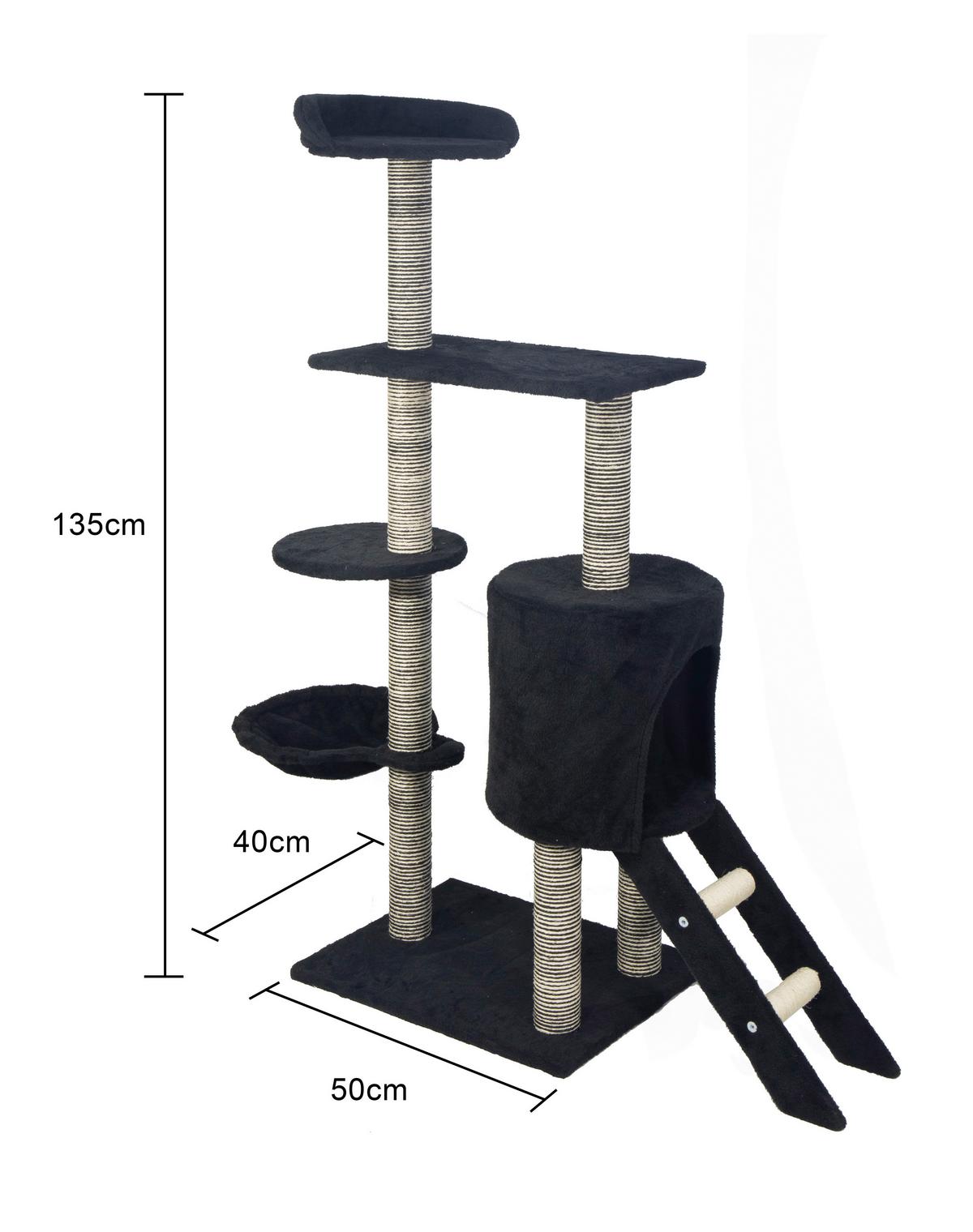 ŠKRABACÍ STROM PRO KOČKY COOKIE - černá, Konvenční, karton/kompozitní dřevo (50/40/135cm) - Mömax