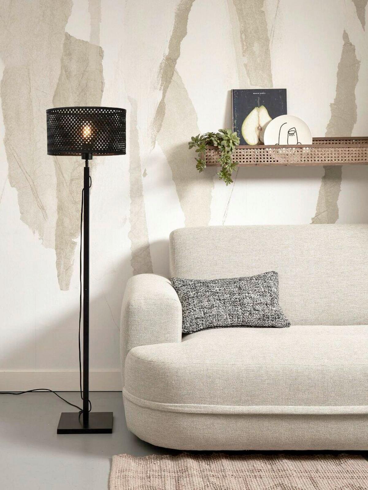 Stehleuchte Java Schwarz B: 32 cm - Schwarz, Trend (58/32/150cm) - Good & Mojo