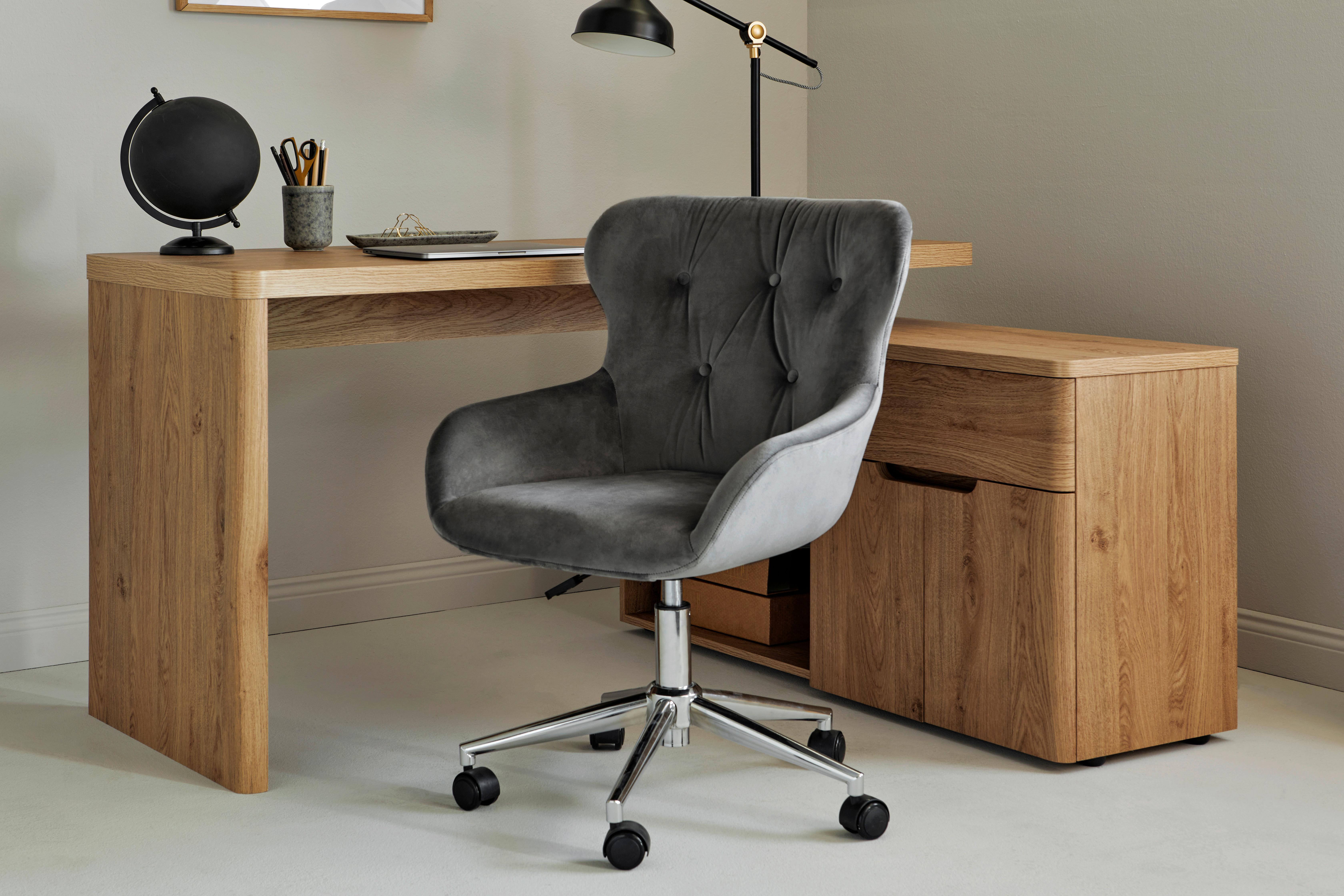 Drehstuhl Club Worx - Chromfarben/Grau, MODERN, Kunststoff/Textil (57/62/83-93cm) - Livetastic