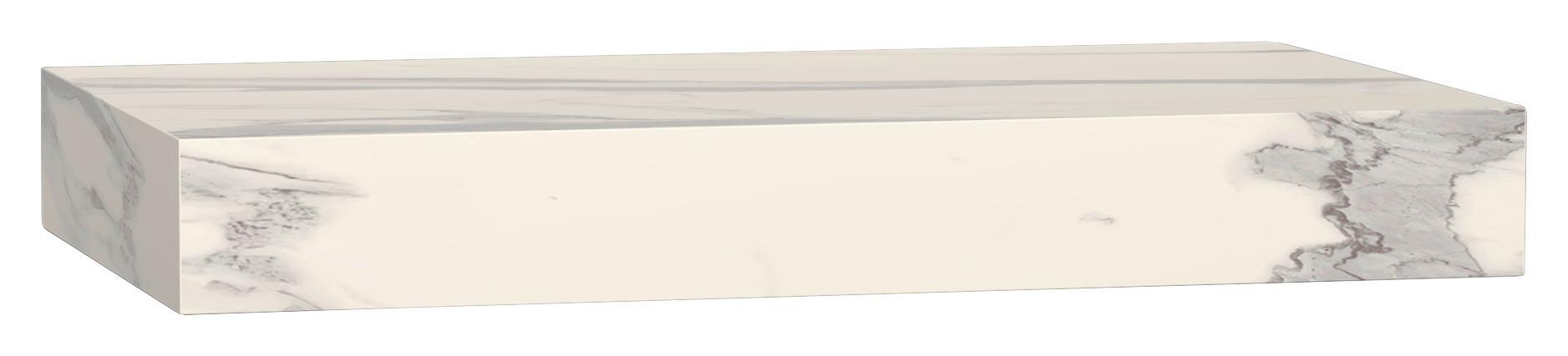 Wandkonsole Las Vegas Weiß Marmoroptik B: 80 cm - Weiß, MODERN, Holzwerkstoff (80/10/48cm) - Vertico