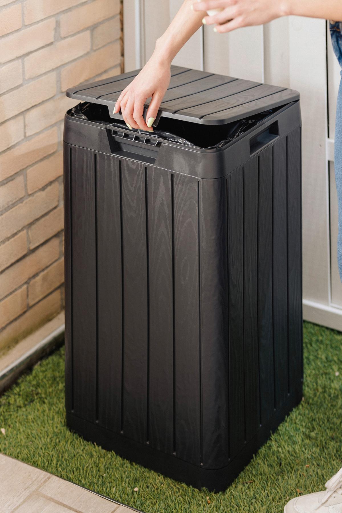 Gartenabfallbox 38/65/38 cm - Anthrazit, Basics, Kunststoff (38/65/38cm)