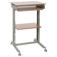 Schreibtisch B 50cm H 71,5 - 107,5 Cm Grau/buche Dekor - Buchefarben/Grau, Basics, Holzwerkstoff/Kunststoff (60/71,5-107,5/50cm) - MID.YOU