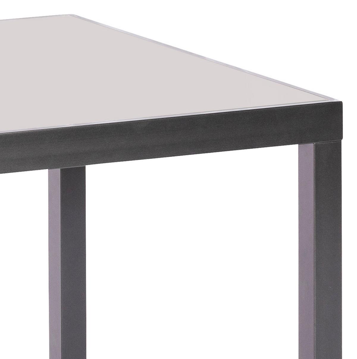 Gartentisch Aluminium/glas L: 150 Cm - Graphitfarben, KONVENTIONELL, Glas/Metall (150/90/72cm) - Gardenson