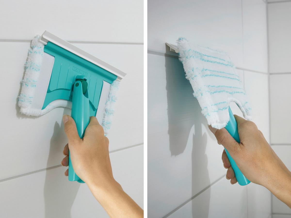 Wischbezug 41702 Bath Cl: Micro Duo - Türkis/Weiß, Basics, Textil (20cm) - Leifheit
